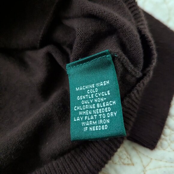 Lauren by Ralph Lauren Women's Cardigan Sz. 1x Brown - Picture 7 of 12